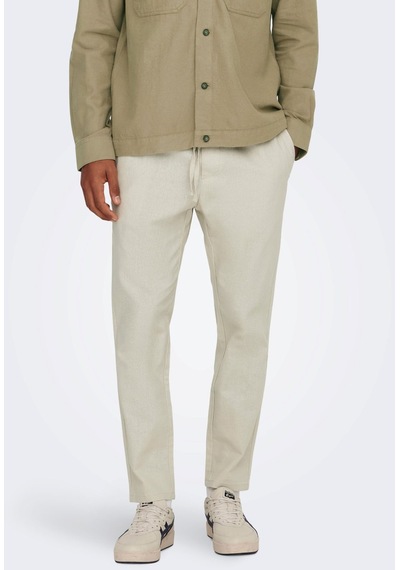 Only & Sons Erkek Onslinus Beli Lastikli Keten Pantolon 22024966 Bej