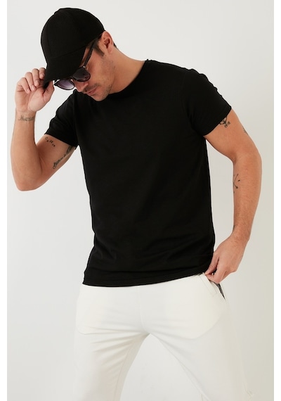 Buratti Bisiklet Yaka % 100 Pamuk Regular Fit Basic Erkek T Shirt 59020001 Siyah