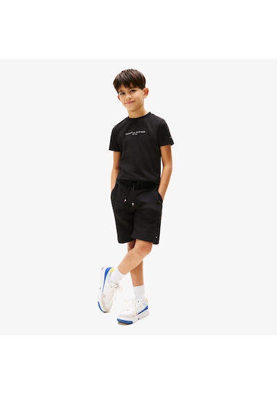 Tommy Hilfiger Baskılı Çocuk Siyah Şort Takım Kb0kb09666 Siyah