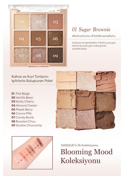 Dasique Mat Ve Işıltılı Renk Seçenekleri Sunan Far Paleti Shadow Palette 01 Sugar Brownie 01 Sugar Brownie