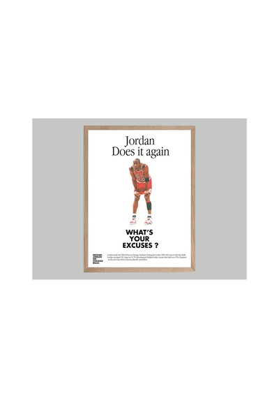 Michael Jordan Doğal Ahşap Çerçeveli Tek Parça Dekoratif Tablo Çok Renkli - 819528397 Çok Renkli