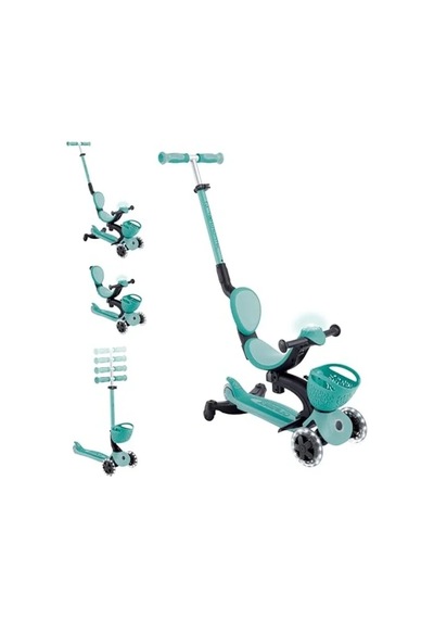 360 Işıklı Scooter, Koyu Mint Renk Açık Füme - Füme - Kahverengi