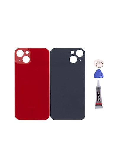 Apple Uyumlu iPhone 13 Kırmızı Arka Kapak Batarya Kapağı Pil Kapağı Yapışkan Ve Sökme Aparatıyla Beraber Full Set Kırmızı