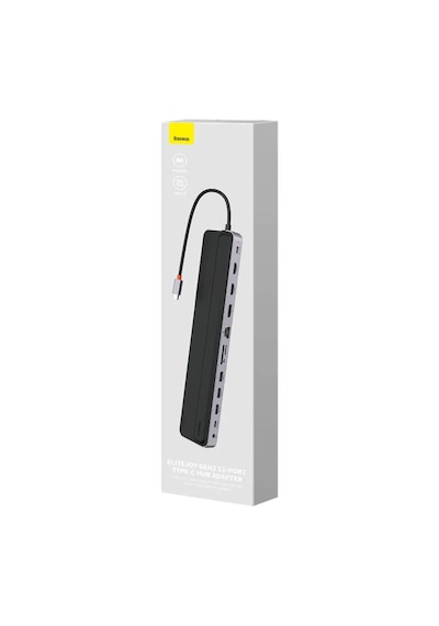 Baseus Elitejoy Gen2 12-in-1 Usb-c Hub Docking Station, 4k 60hz Triple Display Adaptör, 100w Pd Şarj, Gigabit Ethernet, Sd/tf Kart Okuyucu - Laptop İçin