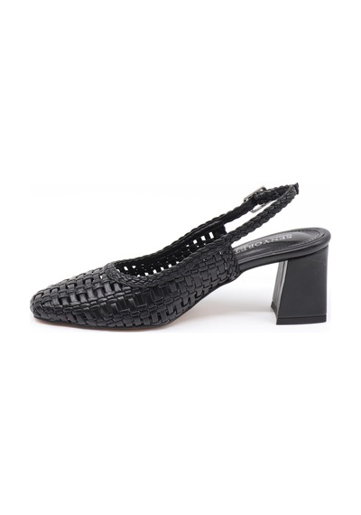 Nesilshoes Nesil Shoes Senyo 040 Siyah Örgü Topuklu Kadın Sandalet