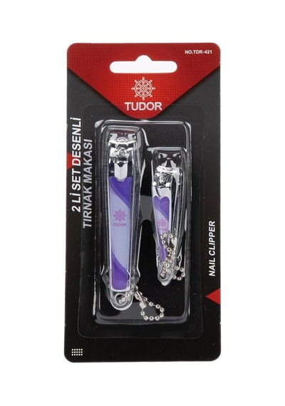 Tudor Tdr-421 2'li Paslanmaz Çelik Tırnak Makası Seti Mat Renkli Tasarım, Ergonomik Yapı, El Ve Ayak Tırnağı, Manikür Ve Pedikür, Model: Tdr-421