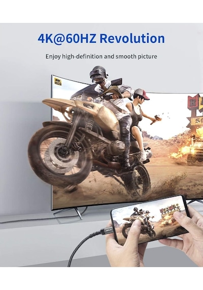 Jsaux Usb C Type-c To Hdmı Görüntü Aktarım Kablosu 4k 60hz Usb 3.1 Type-c Hdmı 2.0 Kablosu