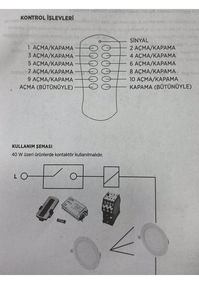 10'lu Avize Aydınlatma Kumandası 10x500 Watt Dörtlü Aydınlatma Kumandası Ct-9152