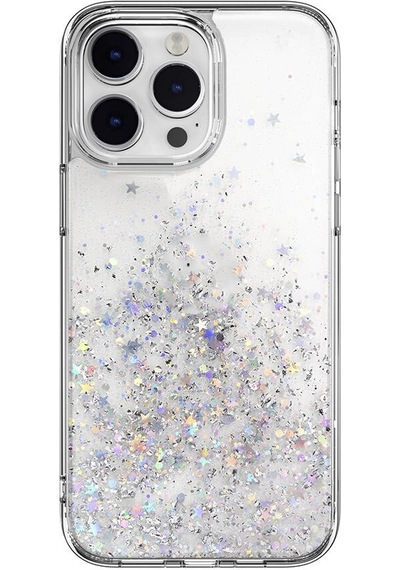 Apple Uyumlu iPhone 14 Pro Max Kılıf Parlayan Simli Şeffaf Lisanslı Switcheasy Starfield Kapak Renksiz