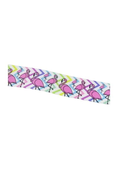 Renkli Flamingo Resimli Grogren Kurdela 2.5 Cm-1 Metre 6