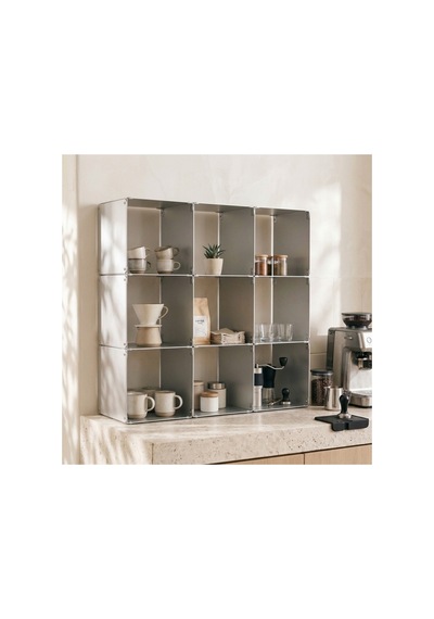 Node 9'lu Modüler Metal Açık Raf Ünitesi Çok Amaçlı Küp Kitaplık 50x50 Cm Gümüş - 944249484 Gümüş Node 9'lu Modüler Metal Açık Raf Ünitesi Çok Amaçlı Küp Kitaplık 50x50 Cm Gümüş - 944249484 Gümüş