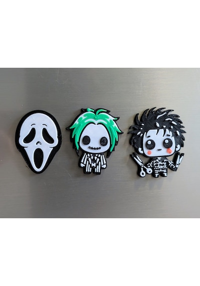 Çığlık Scream Maskesi Edward Scissorhands Beterböcek Beetlejuice Film Karakteri Buzdolabı Magneti