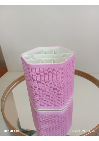 Modern Kalemlik Beyaz - Açık Pembe