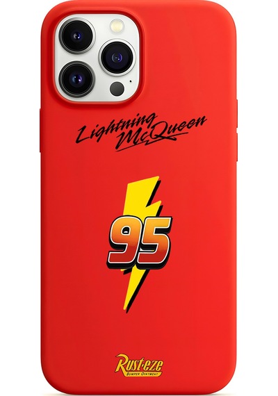 Apple Uyumlu iPhone 16 Pro İle Kırmızı Lansman Kılıf Mcqueen Tasarımlı