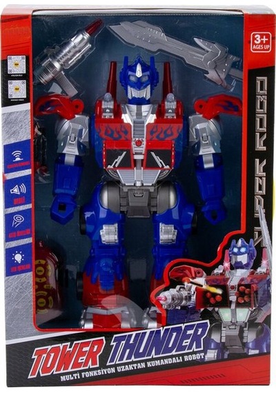 Mega Büyük Oyuncak Uzaktan Kumandalı Sünger Atan Işıklı Sesli Transformers Dev Robot Optimus