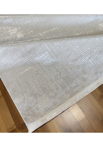 Elvey Home Krem-saten İnce Sık Dokuma Parlak Yüzey Kaymaz Taban Salon Koridor Halısı Kdfelvmakhal Krem