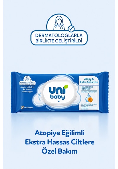 Uni Baby Atopy & Extra Sensitive Atopik Ciltlere Özel Islak Mendil 6x40 240 Yaprak 6'lı Set