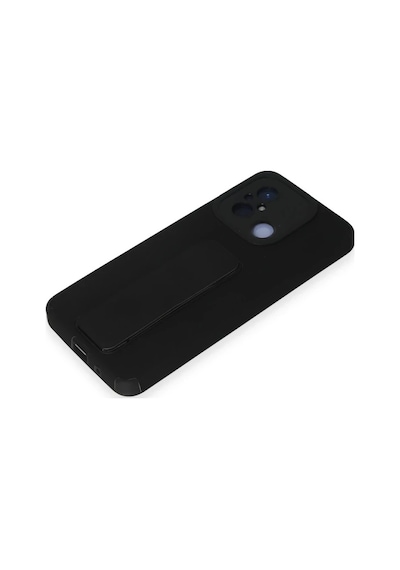 Bezos Redmi 12c Kılıf Mega Standlı Silikon - Siyah Bty