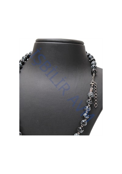 Obsidyen Taşi  Kolye Gri