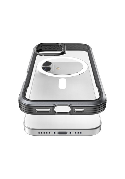Apple Uyumlu iPhone 17 Kılıf M-safe Şarjlı Airbagli Raptic Shield Serisi Şeffaf Arka Yüzey Kapak Siyah