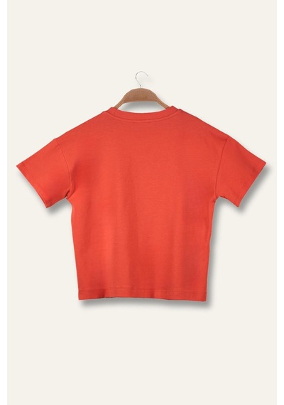 Zeyland Unisex Çocuk Oversıze T-shirt - Coral Turuncu