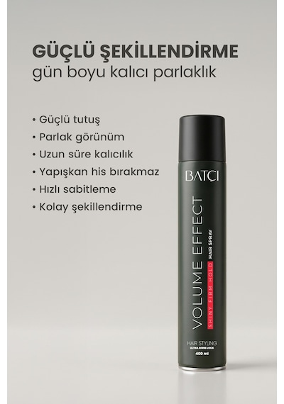 Batçı Hair Atelier Saç Parfümlü Islak Ve Çok Sert Tutuşlu Saç Spreyi 400 ML