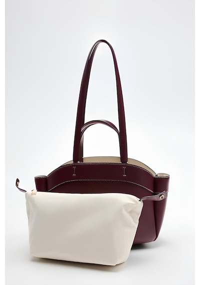 Bordo Shopper Kadın Tote El Ve Omuz Askılı Çantası Bordo