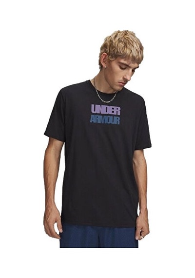 Under Armour Ua M Block Logo Ss Erkek Günlük Tişört 6009250-001 Siyah