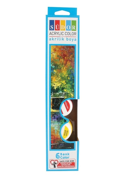 Südor Akrilik Boya Şişe Su Bazlı 15 Ml 6 Renk Sd121 Çok Renkli
