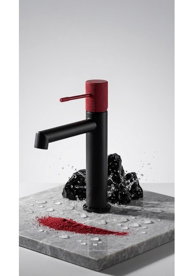 Fm-2118 Siyah & Kırmızı Lavabo Bataryası