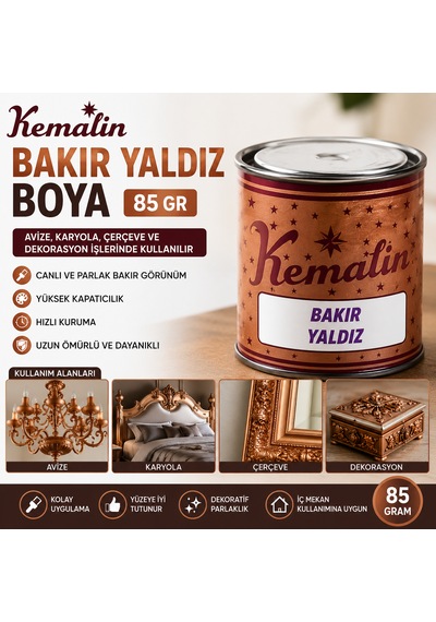 Kemalin Bakır Yaldız Boya 85 Gr Avize Karyola Çerçeve Ve Dekorasyon Boyası Mini Kutu