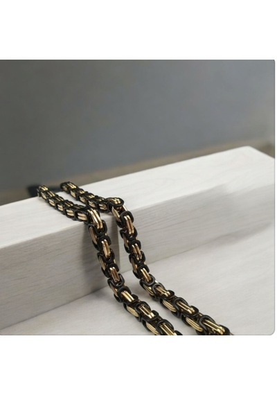 Erkek Çelik Kral Zincir Kolye Kly-75181 Gold - Siyah Erkek Çelik Kral Zincir Kolye Kly-75181 Gold - Siyah