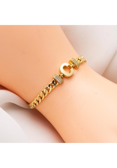 Bilezikci 14 Ayar Altın C Harfli Bileklik BLEGY14K22193 Sarı Altın