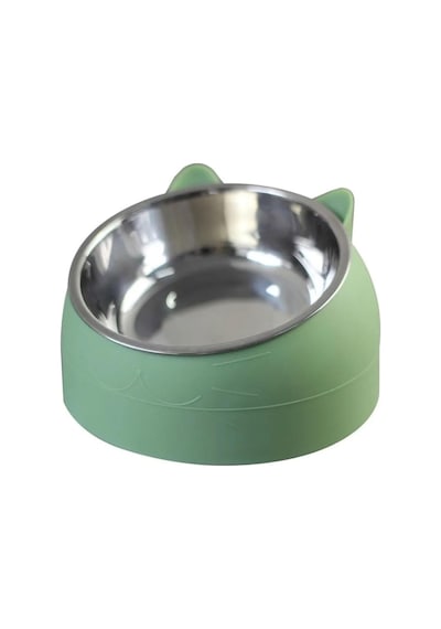 Floriashopping Yeni, Paslanmaz Çelik, Yükseltilmiş Kedi, Köpek Mama Ve Su Kapları 400 Ml Yeşil