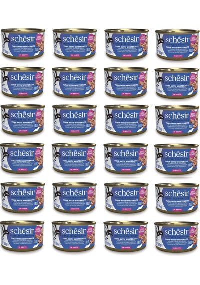 Schesir Ton Ve Ringa Balıklı Tam Ve Dengeli Broth Pişirme Suyunda Kedi Konservesi 85 Gr. X 24 Adet