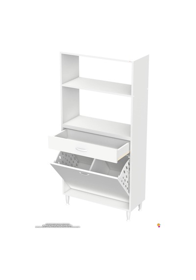 Vio 70 Cm Fırın Dolabı Sepetli Çekmeceli Mini Midi Mutfak Dolabı Beyaz