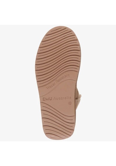 Emu Australia Leather Piction Boot Kadın Koyun Derisi Koyun Kürkü Bot Bej Camel