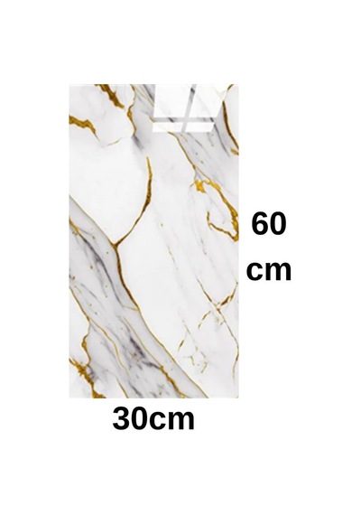 Shiny Yaldız-gold Mermer Desenli 60x30cm Yapışkanlı Mutfak Banyo Kaplama Duvar Paneli Kağıdı Ls6010 Altın