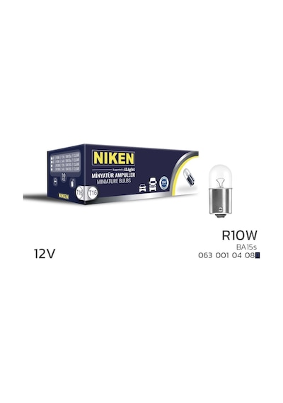 Niken 12v 67 Ampul R10w Ba15s 10 Lu