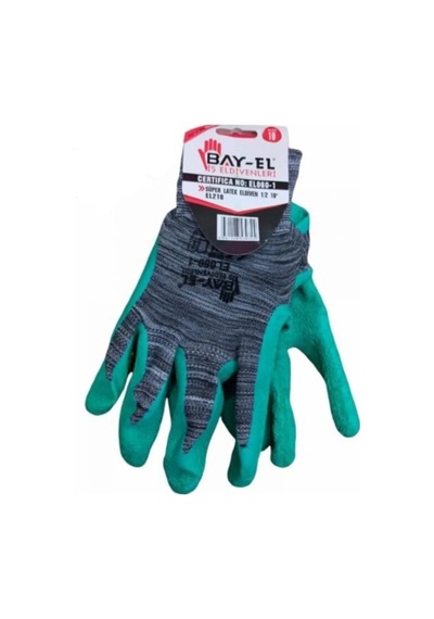 Bay-el Yeşil-gri Süper Latex Eldiven No: 9