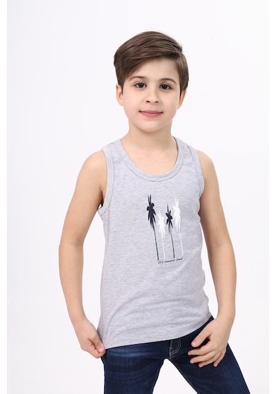 Toontoy Kids Toontoy Erkek Çocuk Baskılı Atlet Gri Melanj