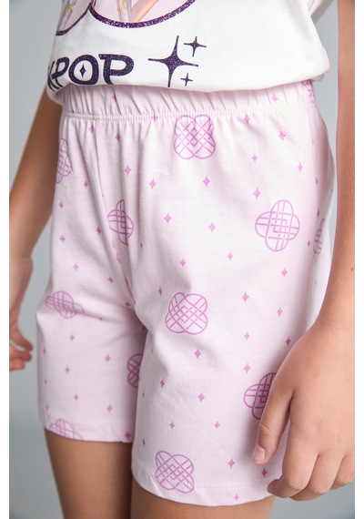 Defacto Kpop - Demon Hunters Lisanslı Regular Fıt Elastik Bel 2li Ekru Pijama Takımı Kız Çocuk H8098a826smer105 Ekru-er105