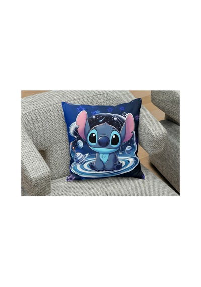 Stitch Desenı Kare Yastık Kılıfı Çok Renkli