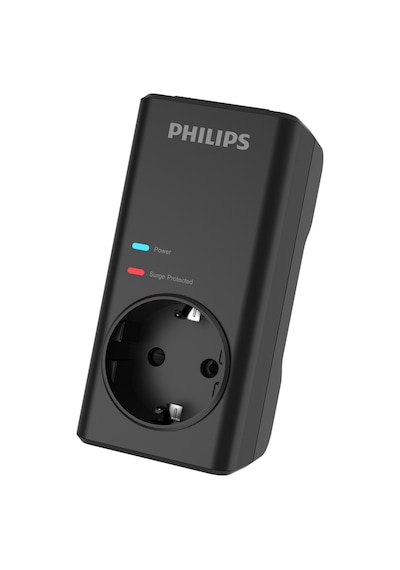 Philips CHP7010B/10 1140 Joule Tekli Akım Korumalı Priz Siyah