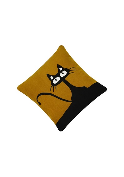Kırlent Yastık Kılıfı Kedi Özel Lazer Kesim