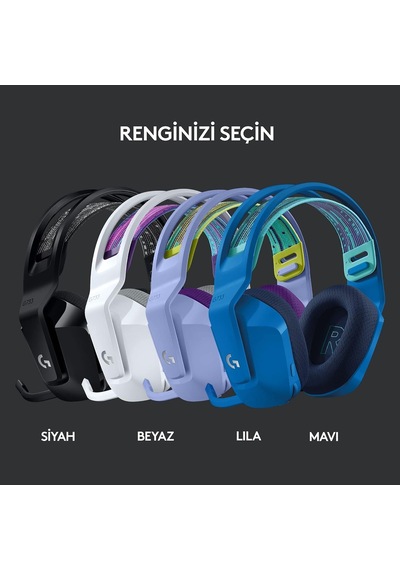 G733 Lıghtspeed Kablosuz Kulak Üstü Oyuncu Kulaklığı, Lıghtsync Rgb, Blue Voice Mikrofon, Askılı Kafa Bandı, Pro
