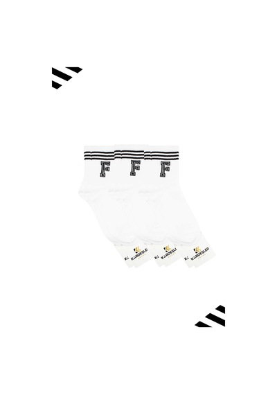 Kardeşler Çorap Unisex F Harfi Desenli Tenis Çorap Harfli Çorap 3'lü Paket Beyaz - 530648470 Beyaz