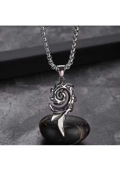 Anka Model Erkek Çelik Kolye Gümüş-siyah - 642784175 Gümüş-siyah