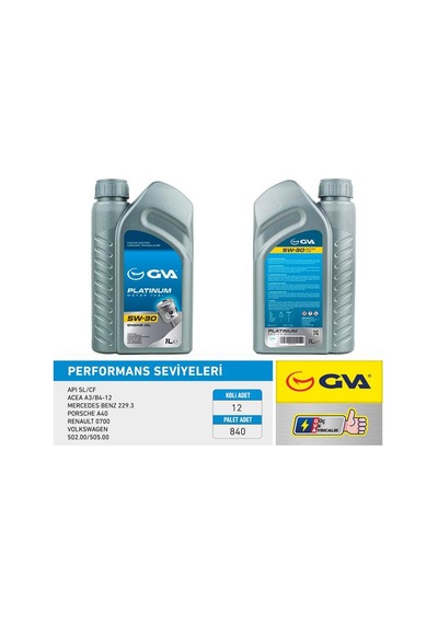 Motor Yağı 5w30 1 Lt Platınum Tam Sentetik Apı Sl/cf 12 Adet 5w30-93165554-7711943759