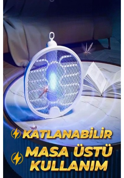 Şarjlı Çift Taraflı Katlanabilir Yeni Nesil Sinek Cız Raketi